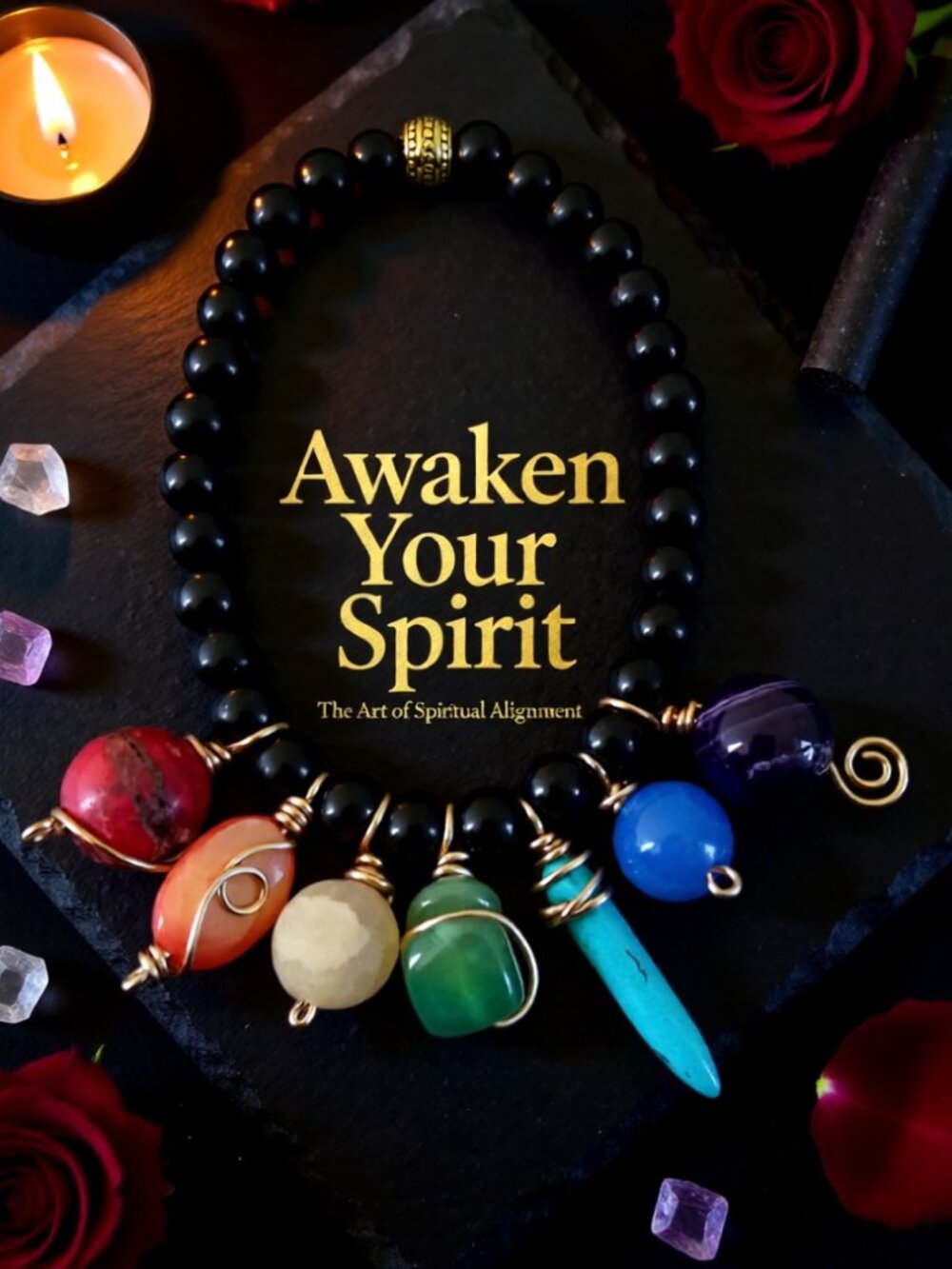 Handmade! Stunning Chakra Gemstone Beaded Bracelet - Alignment - Healing Jewelry